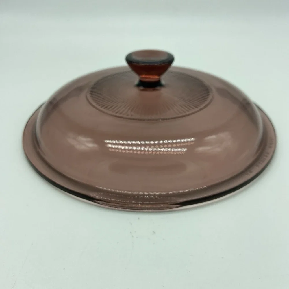 Pyrex Visions Cranberry Replacement Lid V-1.5-C Ribbed 7.25